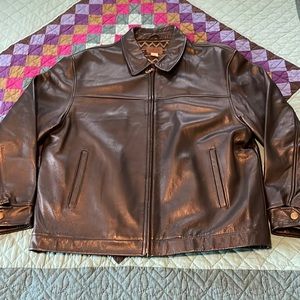 Black Pendleton Leather Mens Jacket- Large
